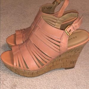 Salmon color heels. Worn only once.